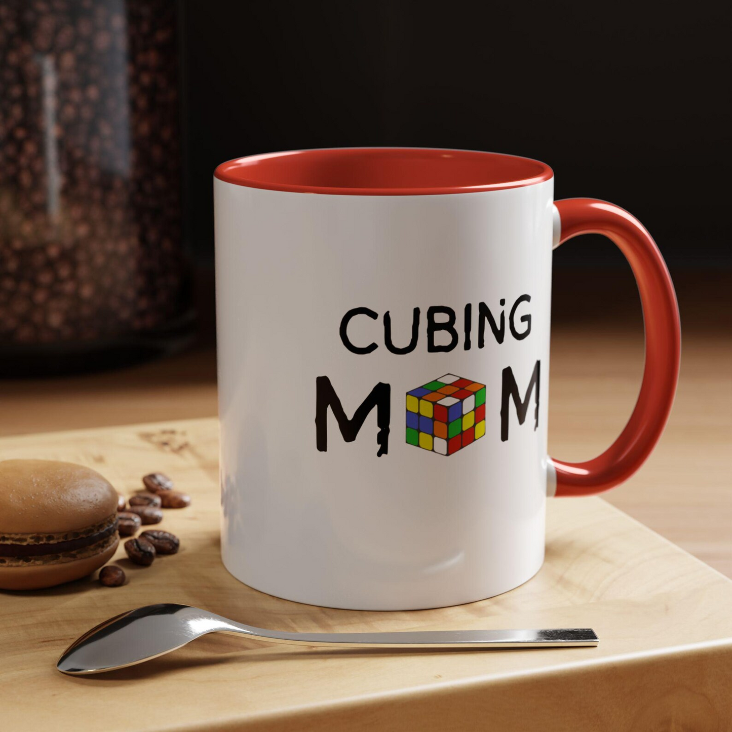 Cubing Mom Accent Coffee Mug, Perfect Gift for Puzzle Lovers, Unique Mother's Day Present, Fun Office Mug, Coffee Lovers Gift