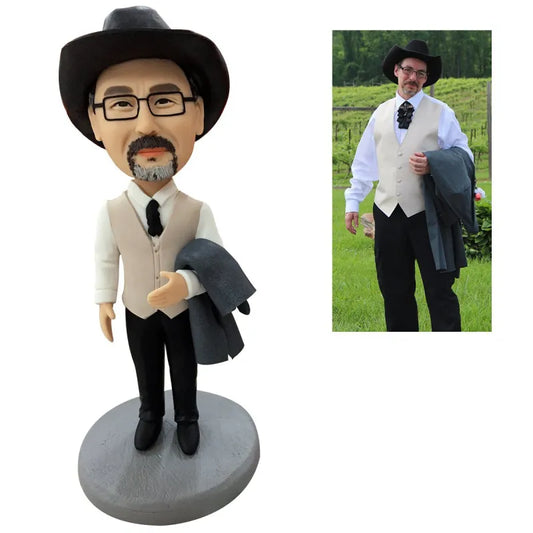 Fully Customizable 1 person Custom Bobblehead With Engraved Text