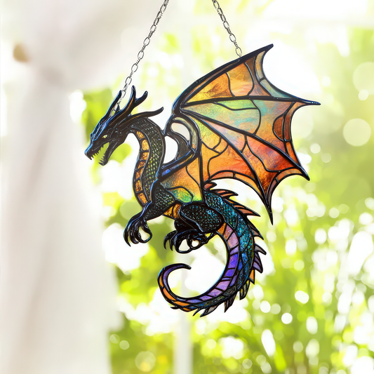 Dragon Acrylic ornament Mystery Dragon Window Hanging Halloween Home Decor Christmas Decor Gift Fantasy Dragon Fall Season Christmas Gift