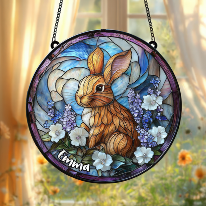 Rabbit Glass Suncatcher acrylic ornament easter Suncatcher Rabbit Art Wildlife Decor Nature Decor Rabbit Lovers Rabbit Window hanging