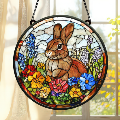 Easter rabbit glass Suncatcher bunny acrylic ornament, Bunny Decor, Easter Gifts, Rabbit Art, Rabbit Lovers, Rabbit Window Hanging