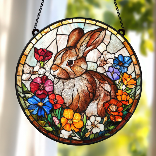 Easter rabbit glass Suncatcher bunny acrylic ornament, Bunny Decor, Easter Gifts, Rabbit Art, Rabbit Lovers, Rabbit Window Hanging