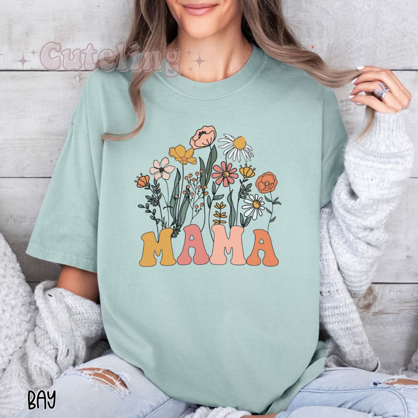 Mama Shirt, Wildflowers Mama Shirt, Comfort Colors Shirt, Retro Mom TShirt, Mother's Day Gift, Flower Shirts for Women, Floral New Mom Gift