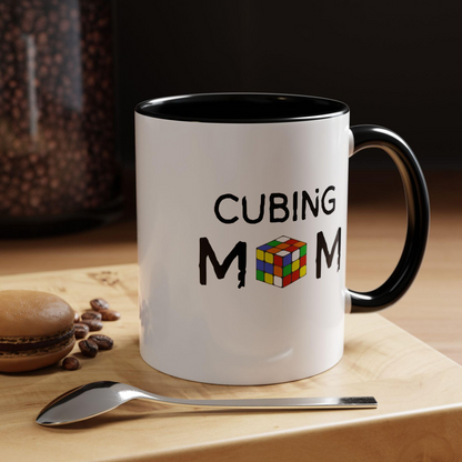 Cubing Mom Accent Coffee Mug, Perfect Gift for Puzzle Lovers, Unique Mother's Day Present, Fun Office Mug, Coffee Lovers Gift