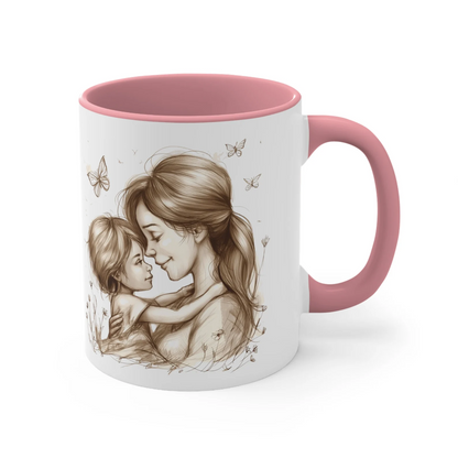 Lovely Mother-Daughter Coffee Mug, Mothers Day Gift, Family Tea Cup, Sweet & Cute 11oz Accent Mug