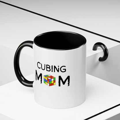 Cubing Mom Accent Coffee Mug, Perfect Gift for Puzzle Lovers, Unique Mother's Day Present, Fun Office Mug, Coffee Lovers Gift