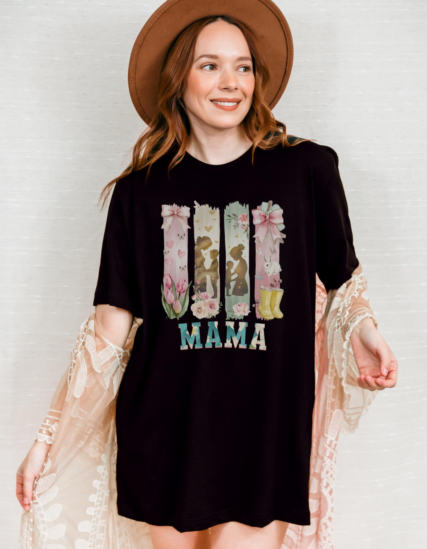 Mothers Day Coquette Bow T-shirt, Floral Mama Shirt, Floral Spring Mama Tee, Gift for Mothers Day, Gift for Mom, New Mom Gift, Gift for Her