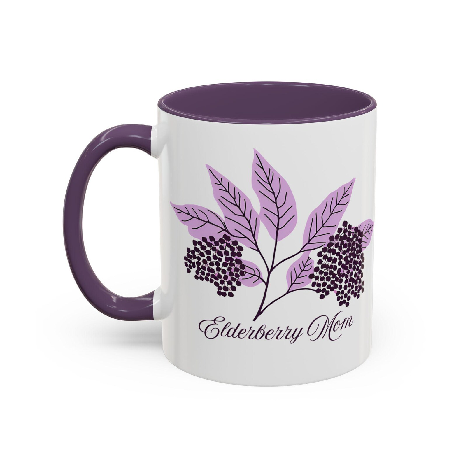 Elderberry Mom Ceramic Mug (11, 15oz), Accent mug, Herbalist mug, For Her, For Mom, Elderberry lover, Elderberry tea, Herbal tea, Coffee Mug