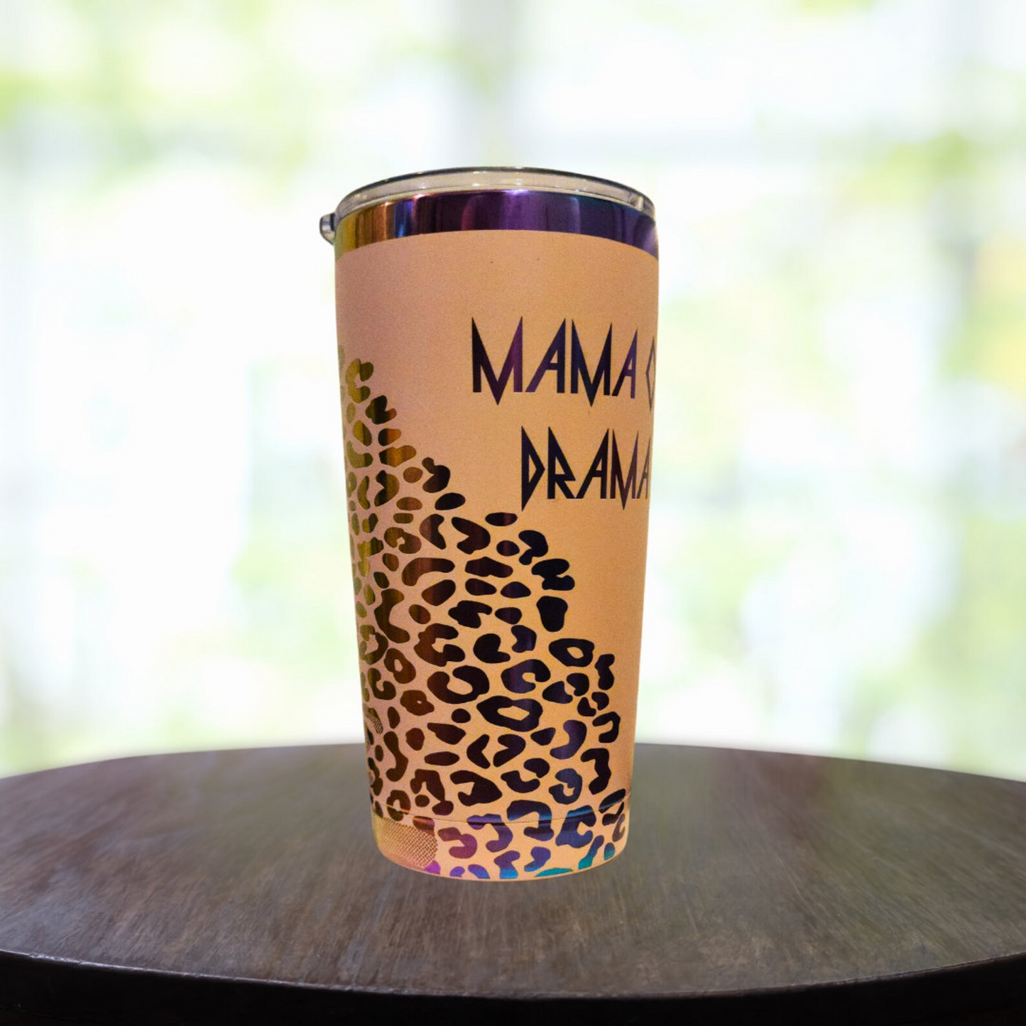 20oz Mama of Drama | Leopard and Camouflage Detailing | Laser Engraved Tumbler | Mama Tumbler | Mom of Both | Boy Mom | Girl Mom