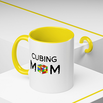 Cubing Mom Accent Coffee Mug, Perfect Gift for Puzzle Lovers, Unique Mother's Day Present, Fun Office Mug, Coffee Lovers Gift