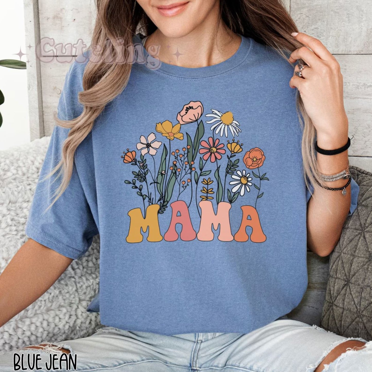 Mama Shirt, Wildflowers Mama Shirt, Comfort Colors Shirt, Retro Mom TShirt, Mother's Day Gift, Flower Shirts for Women, Floral New Mom Gift