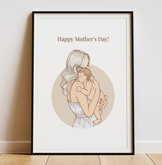 Happy Mothers Day Wall Art Mothers Day Printable Card Minimalist Poster Simple Mom Gift Idea Quote Art Typography Print Cute Home Decor