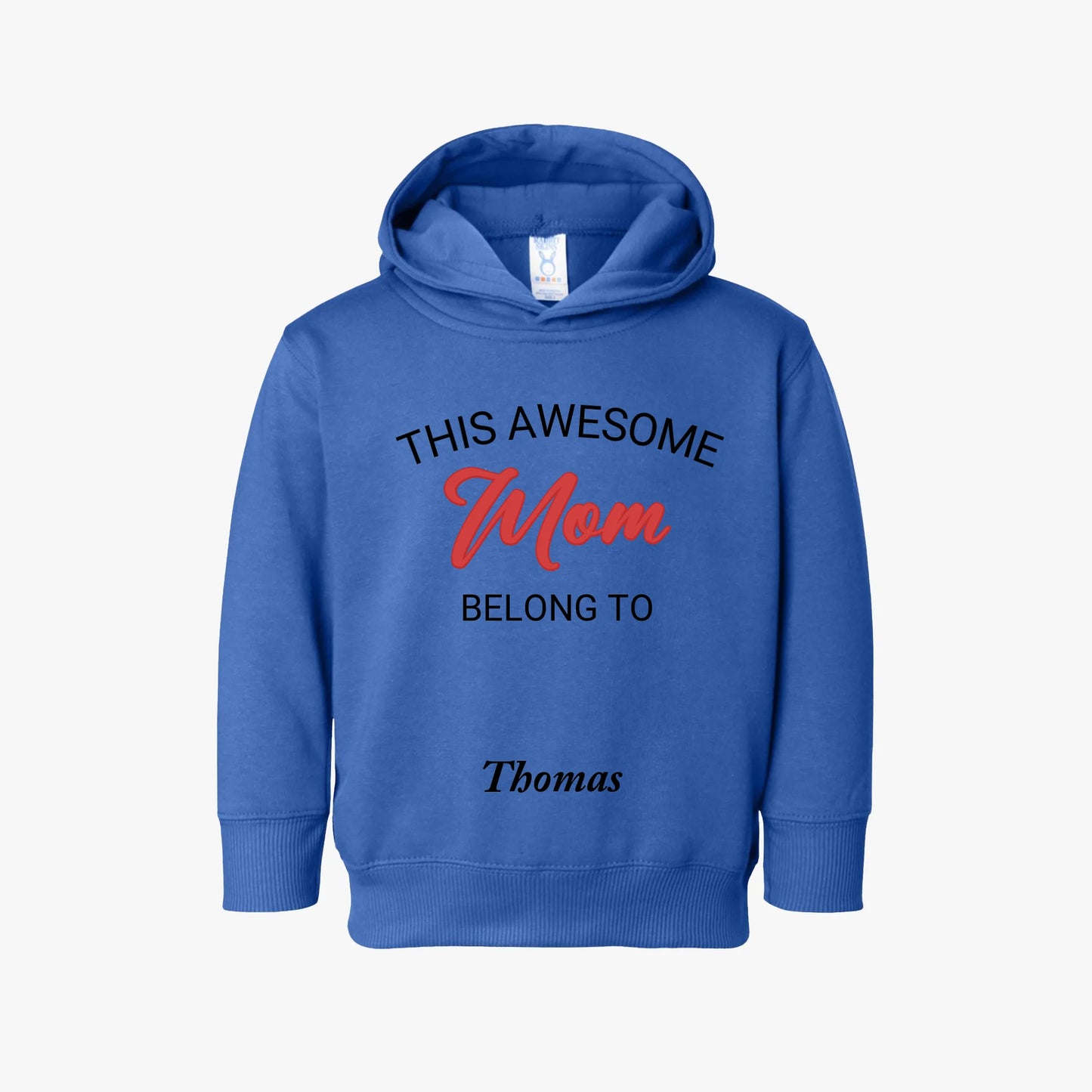 Mom Belongs To Kids and Pet Red Plaid Personalized Hoodie Sweatshirt