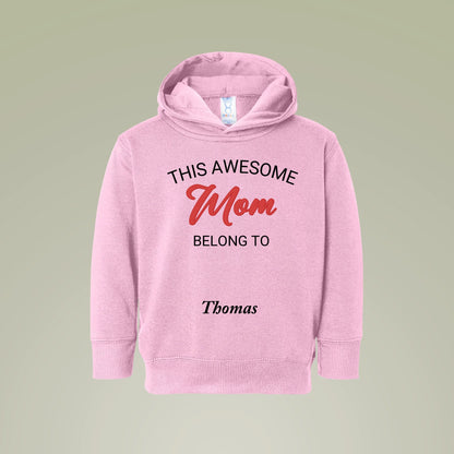 Mom Belongs To Kids and Pet Red Plaid Personalized Hoodie Sweatshirt