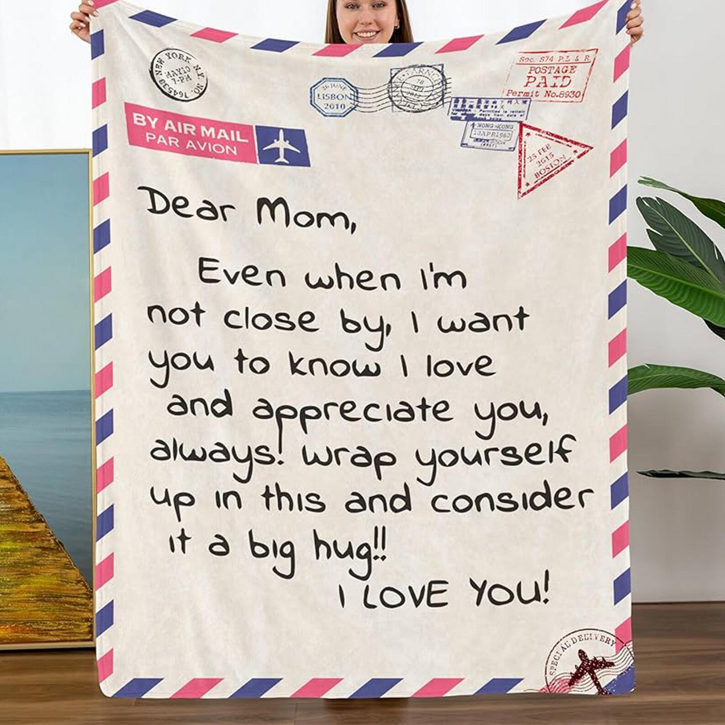 Dear Mom Blanket, Mom PREMIUM Fleece Blanket, To My Mom Blanket Mink Sherpa, Gift for Mom, Gifts For Mother's Day Blanket