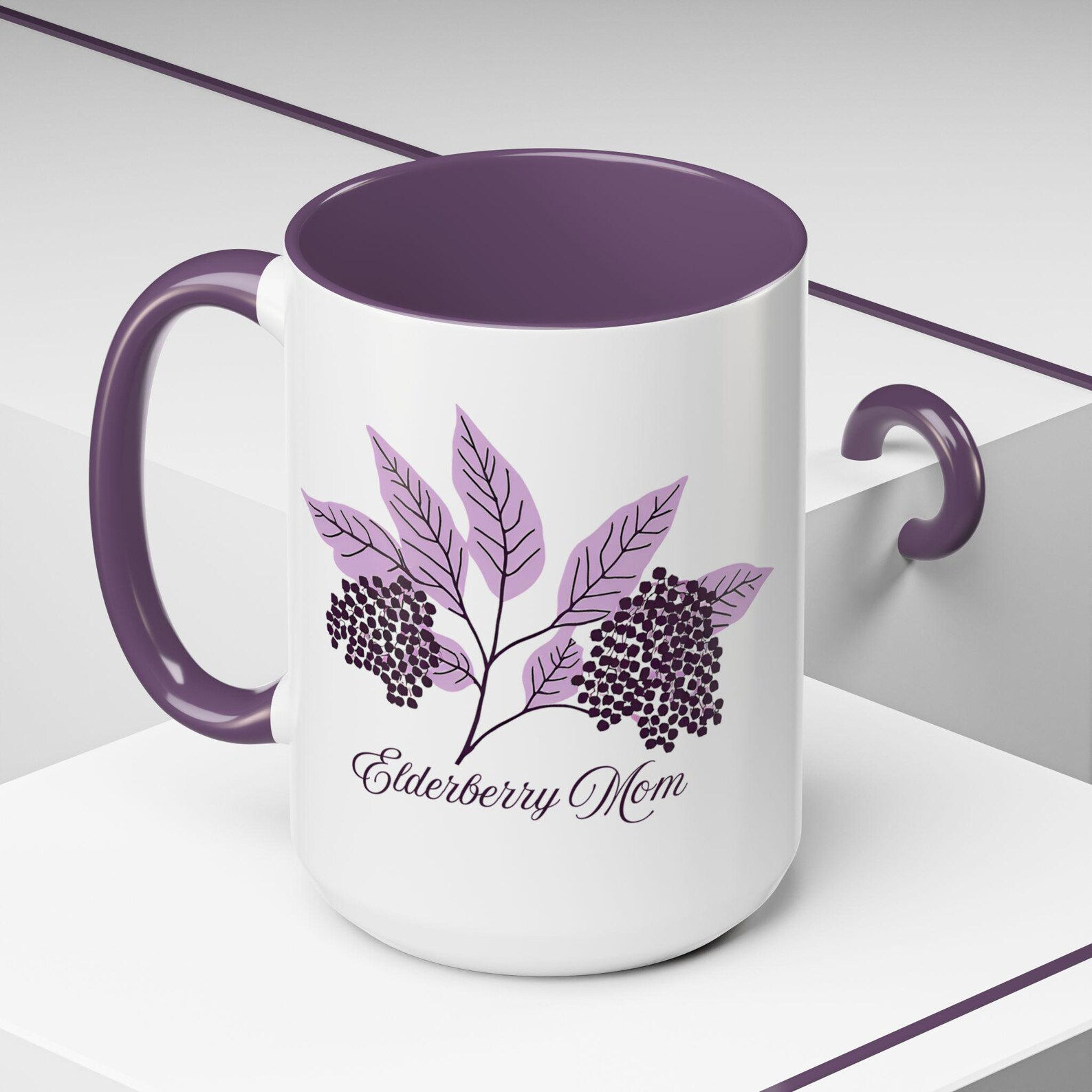 Elderberry Mom Ceramic Mug (11, 15oz), Accent mug, Herbalist mug, For Her, For Mom, Elderberry lover, Elderberry tea, Herbal tea, Coffee Mug