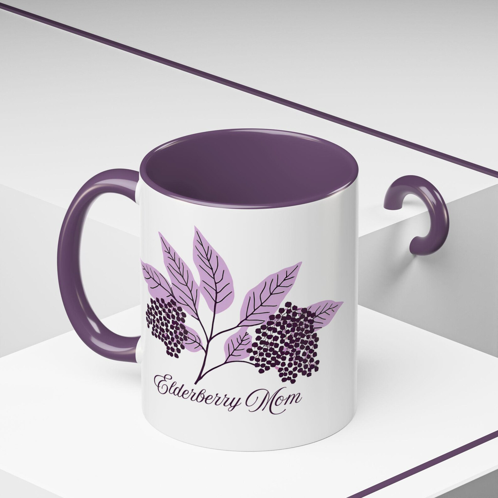 Elderberry Mom Ceramic Mug (11, 15oz), Accent mug, Herbalist mug, For Her, For Mom, Elderberry lover, Elderberry tea, Herbal tea, Coffee Mug