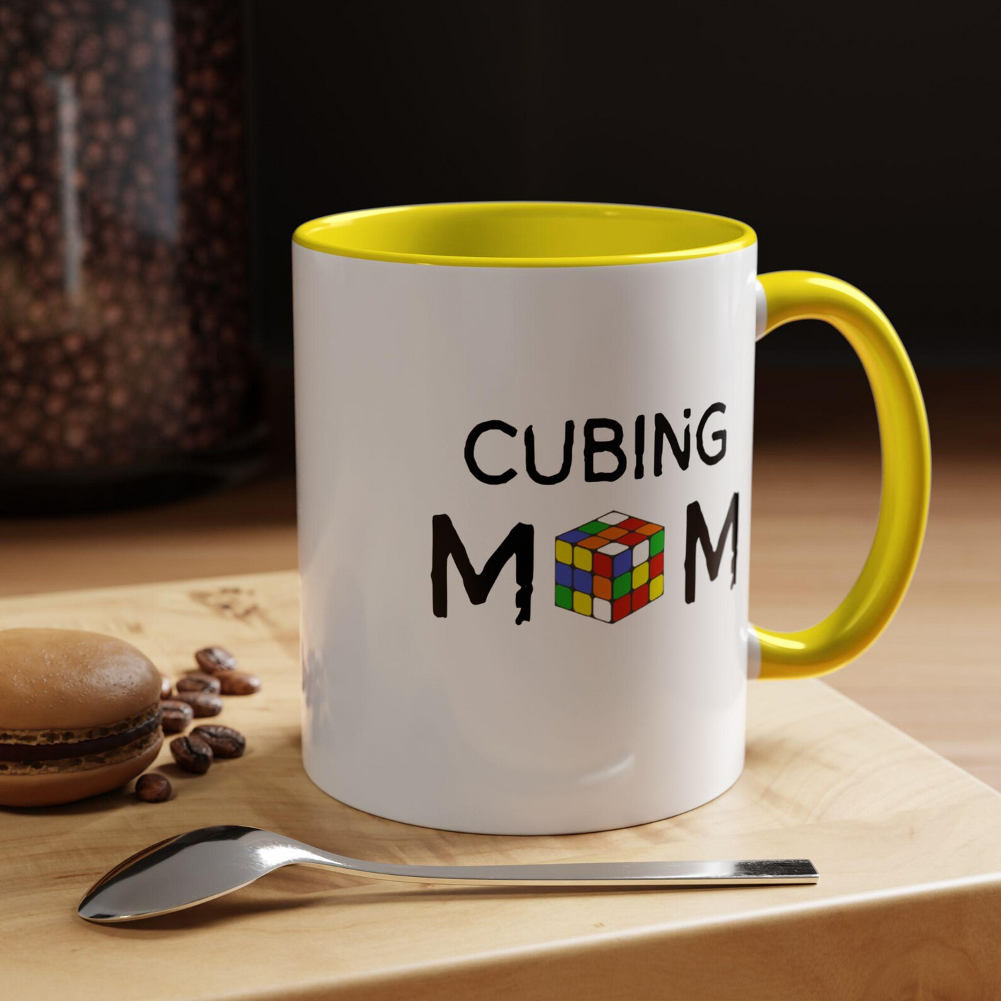 Cubing Mom Accent Coffee Mug, Perfect Gift for Puzzle Lovers, Unique Mother's Day Present, Fun Office Mug, Coffee Lovers Gift