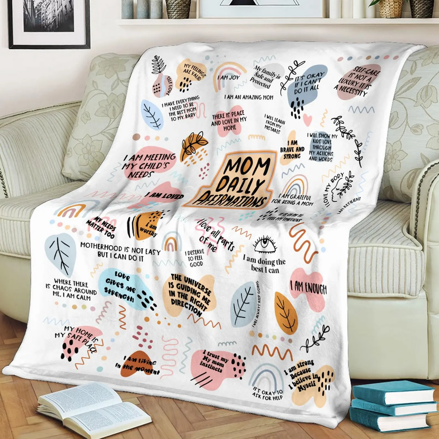 Mom Daily Affirmations PREMIUM Fleece Blanket, Mom Blanket, New Mom Mink Sherpa Blanket, Mothers Day Gifts