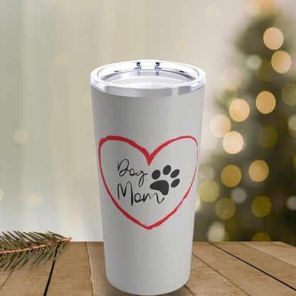 Dog Mom Red Heart Stainless Steel Tumbler, Fur Baby Mom Gift, Perfect Gift for Pet Lovers, Dog Mom Cup, Dog Mom Tumbler, Dog Mom Gift