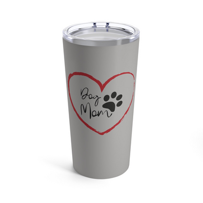 Dog Mom Red Heart Stainless Steel Tumbler, Fur Baby Mom Gift, Perfect Gift for Pet Lovers, Dog Mom Cup, Dog Mom Tumbler, Dog Mom Gift