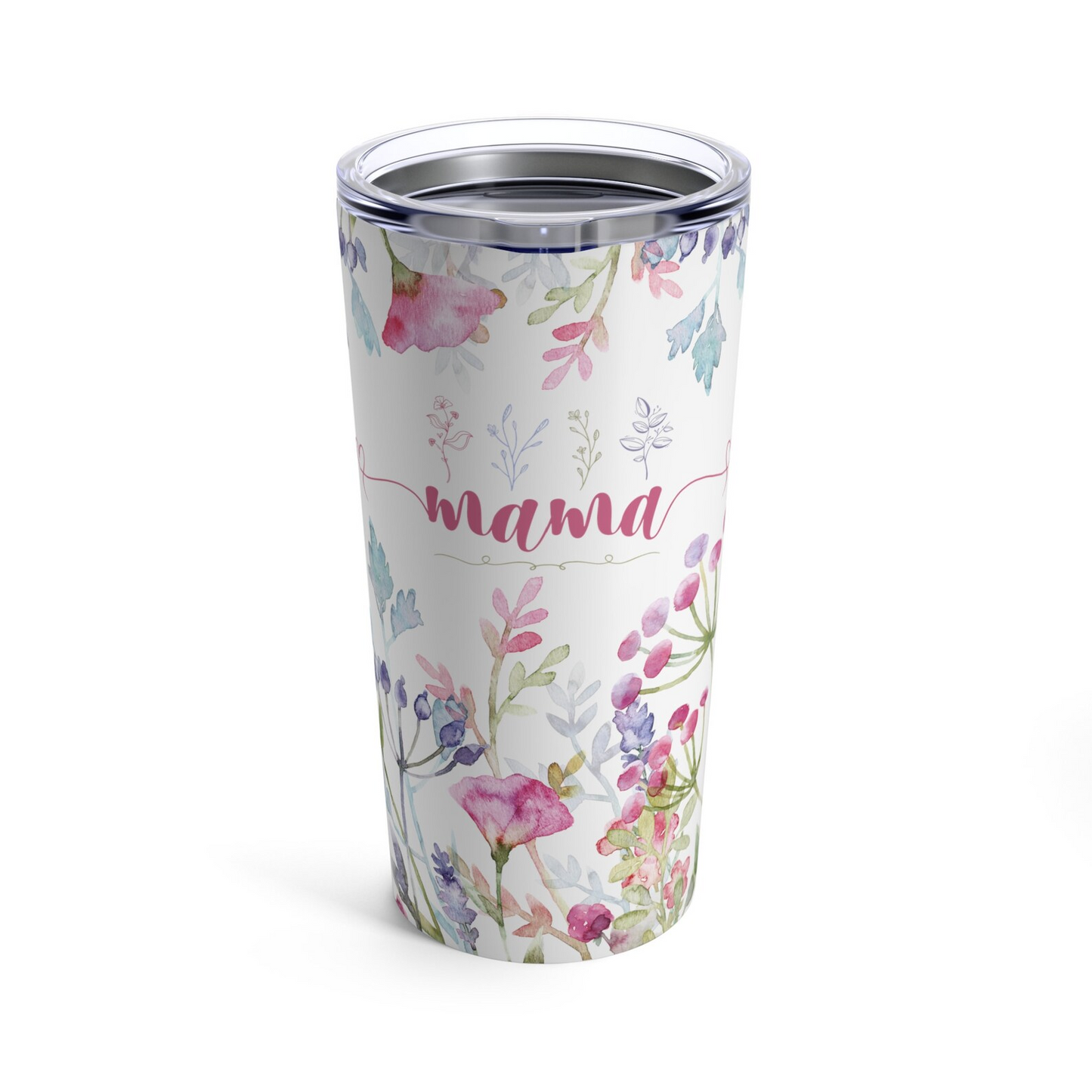 Tumbler 20oz, Flower Mama Tumbler, Pretty Tumbler, Travel Cup, Cute Tumbler, Pink Flowers Tumbler, Pink, Floral, Gift, Mom, Flower Mama, Mom