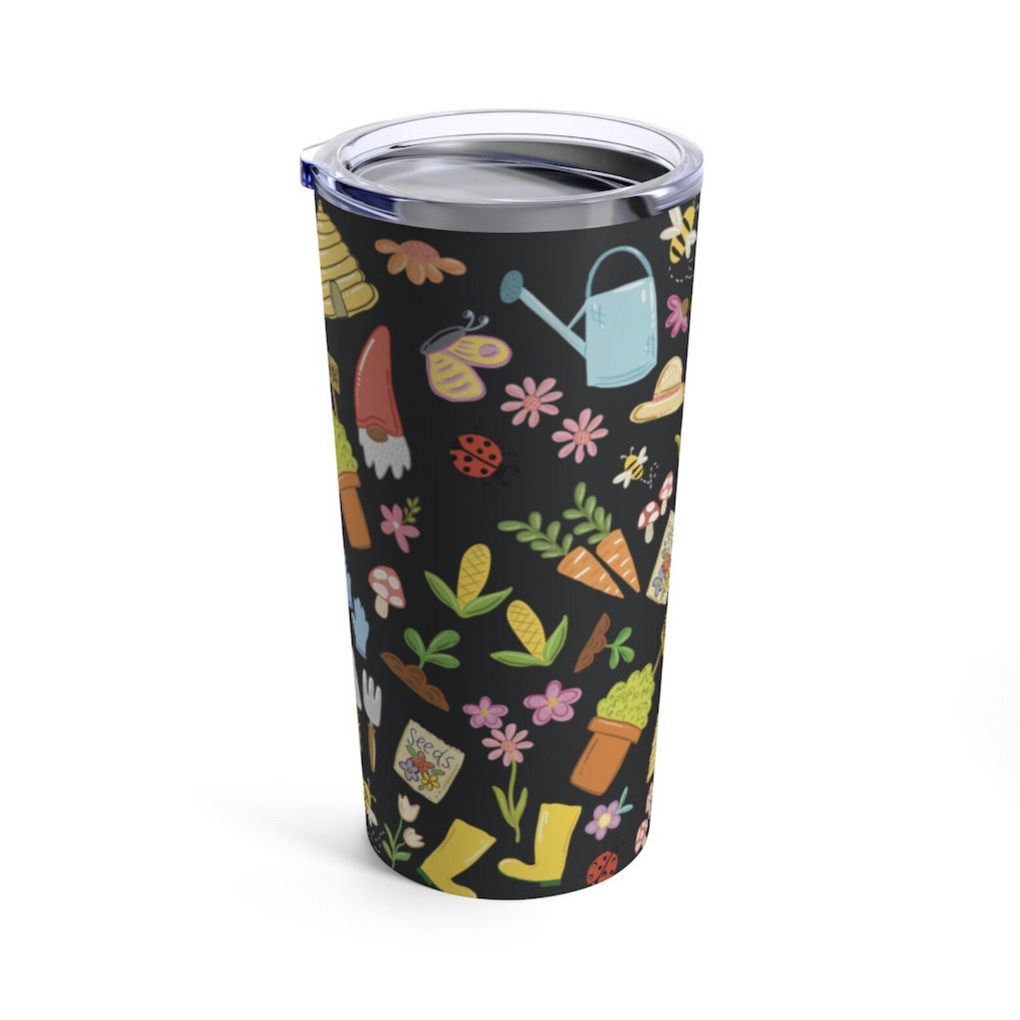 Gardening Tumbler 20oz, green thumb gifts, gardening gifts, hand drawn tumblers, Plant lady gifts, plant mom, garden doodles