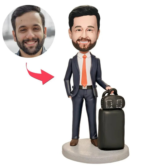 World Traveler Executive Custom Bobblehead With Engraved Text