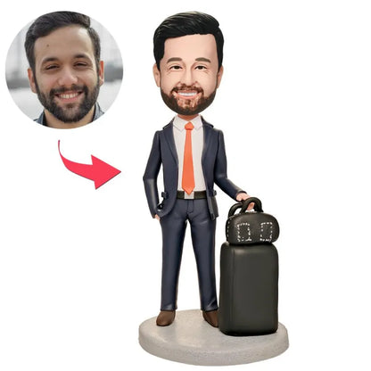 World Traveler Executive Custom Bobblehead With Engraved Text