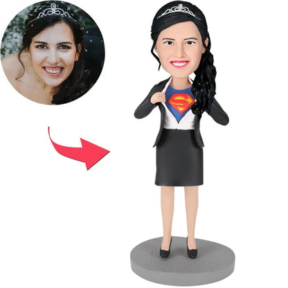 Office Superwoman - D Popular Custom Bobblehead With Engraved Text