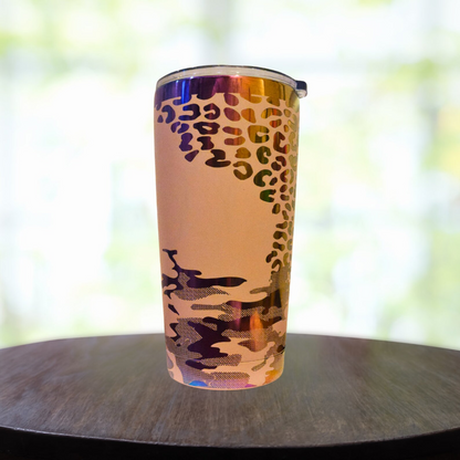 20oz Mama of Drama | Leopard and Camouflage Detailing | Laser Engraved Tumbler | Mama Tumbler | Mom of Both | Boy Mom | Girl Mom