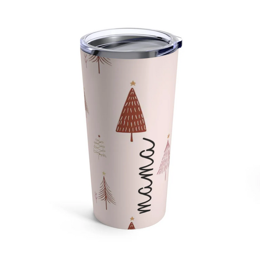 Mama Tumbler 20oz - Holiday Gift for Mom, Festive Drinkware, Decorated Cup, Winter Season Container, Christmas Present