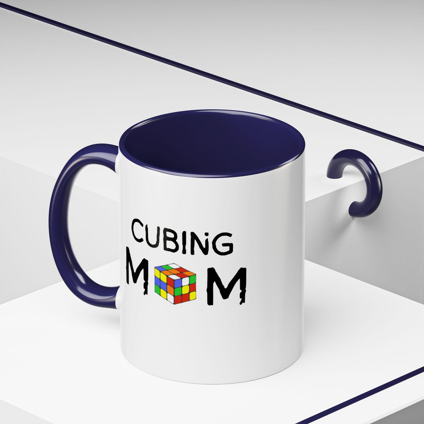 Cubing Mom Accent Coffee Mug, Perfect Gift for Puzzle Lovers, Unique Mother's Day Present, Fun Office Mug, Coffee Lovers Gift