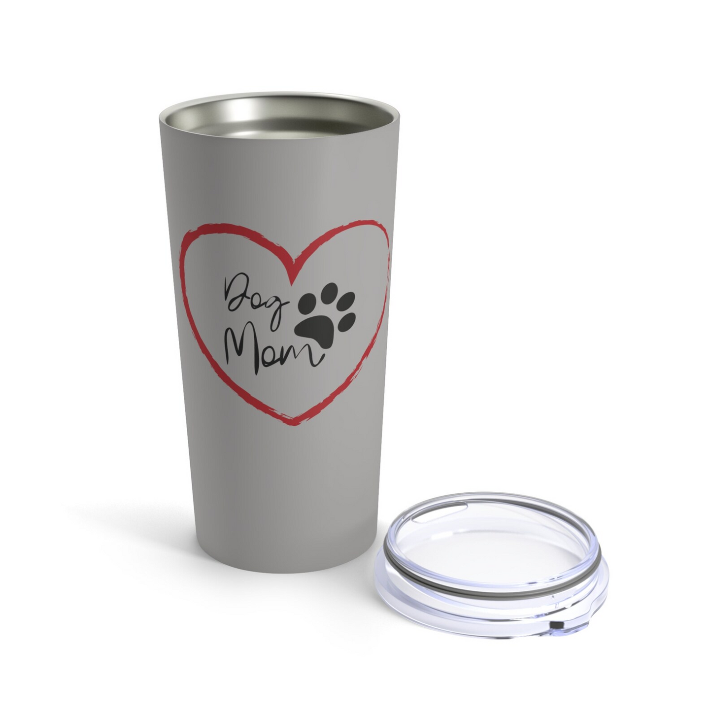 Dog Mom Red Heart Stainless Steel Tumbler, Fur Baby Mom Gift, Perfect Gift for Pet Lovers, Dog Mom Cup, Dog Mom Tumbler, Dog Mom Gift