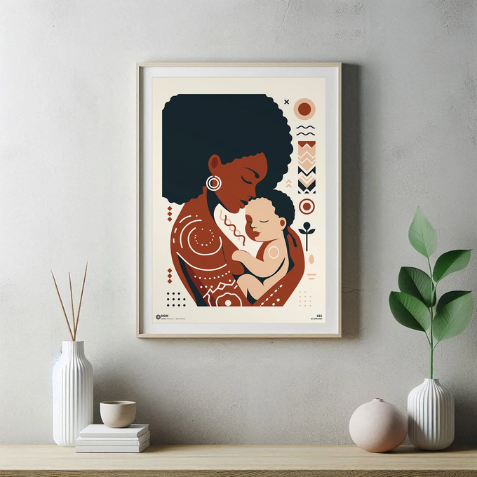 Abstract Art of Motherhood Poster. Abstract Mom Baby Poster. Modern Home Decoration. Minimal Motherly Love Poster. Mother Love Art