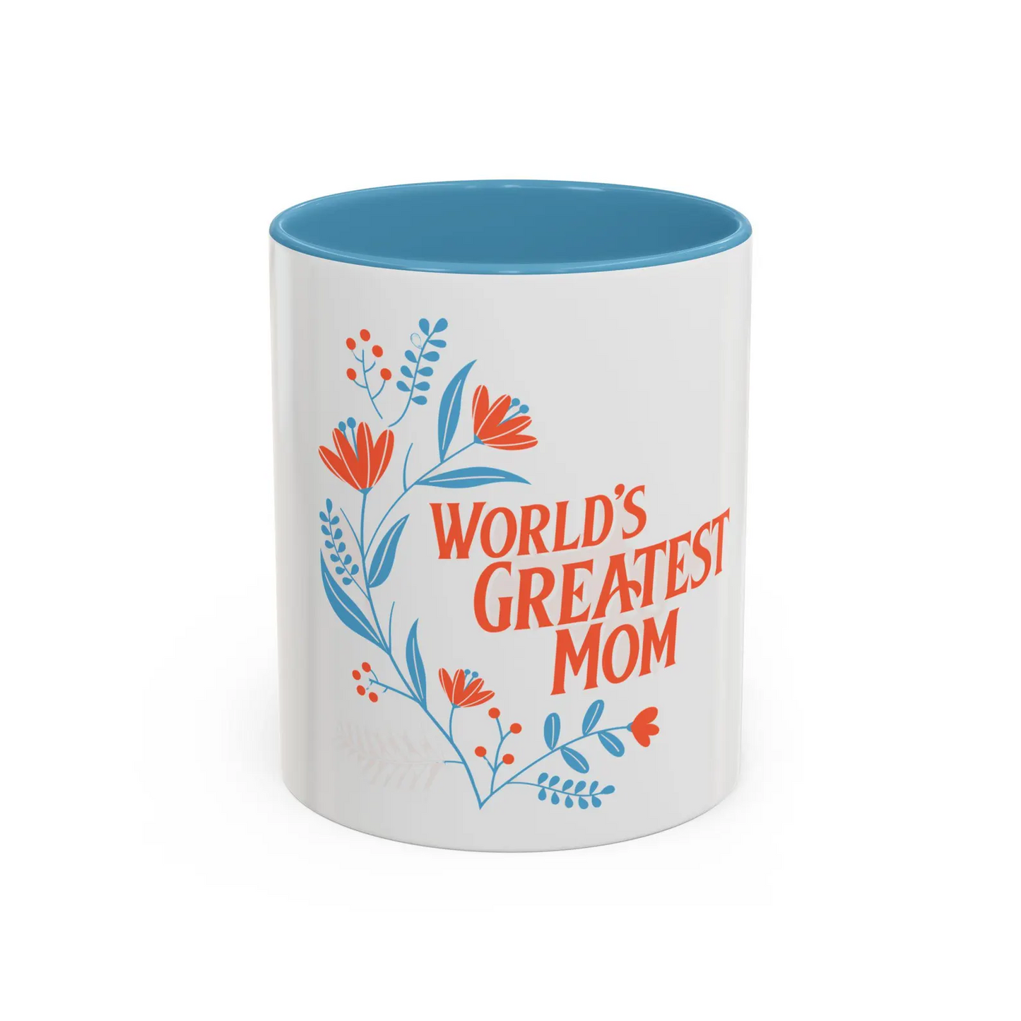 World's Greatest Mom Accent Coffee Mug - Perfect Gift for Mother's Day, Birthday, Appreciation, Coffee Lovers, Housewarming