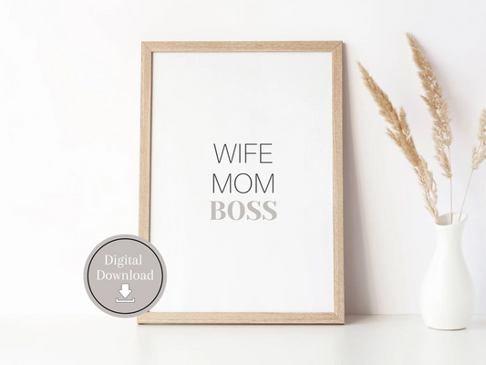 Inspiration mom boss poster wall art print | female boss wall art | gifts for her | gifts for mum | working mom poster