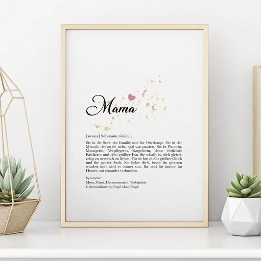 Poster Mom Gift Definition Mother Mother's Day Birthday Christmas