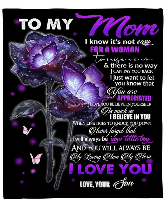 To my Mom, Mothers Day Gifts - Gifts for Mom - Personalized Mom Blanket - Letter to Mom w/ Your Own Finish - Mom Gifts from Daughter