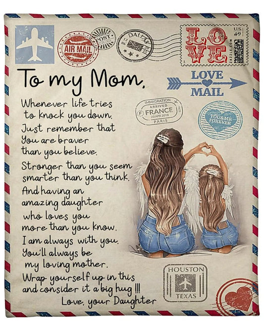 To my Mom, Custom Mother's Day Blanket, Gifts For Mother's Day, Mommy Gift from Daughter , Custom Mom Letter Blankets, Mom's Birthday Gifts