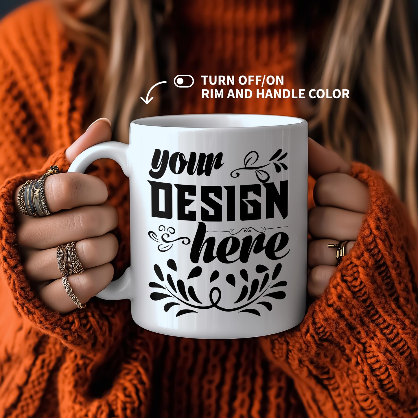 Mug Mockup PSD Woman Holding Two-Tone Coffee Accent Mug Mockup PSD Coffee-ng01acg1mth5004