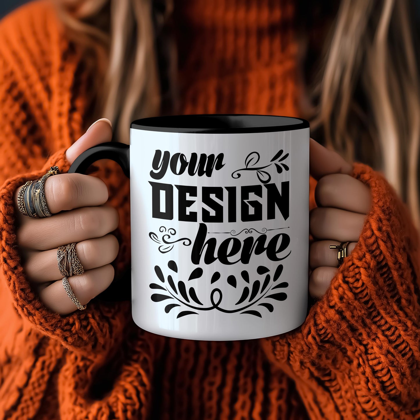 Mug Mockup PSD Woman Holding Two-Tone Coffee Accent Mug Mockup PSD Coffee-ng01acg1mth5004