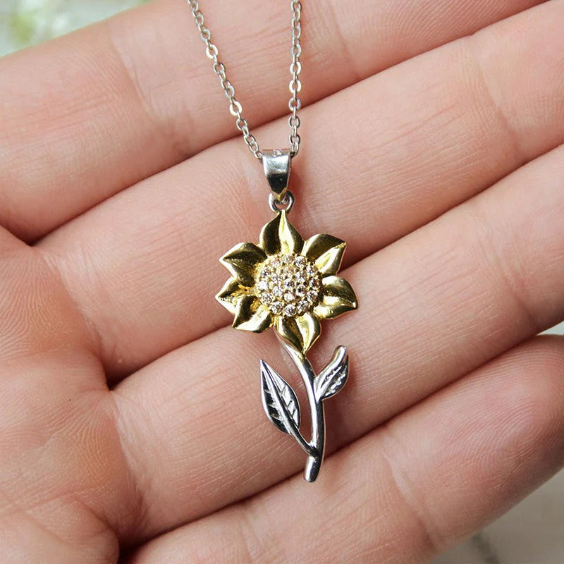 To My Mom Mother‘s Day Gift For Mom Sunflower Pendant Necklace